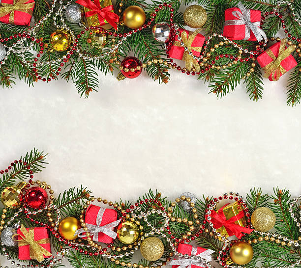 istock Christmas decorations on a spruce branch 614022770