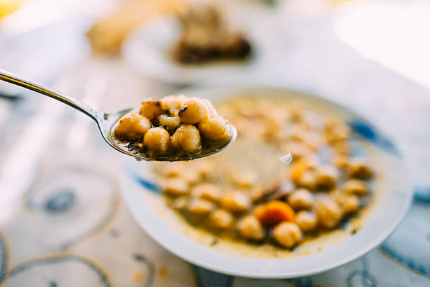 Chickpea soup A chickpea soup spoon photos stock pictures, royalty-free photos & images