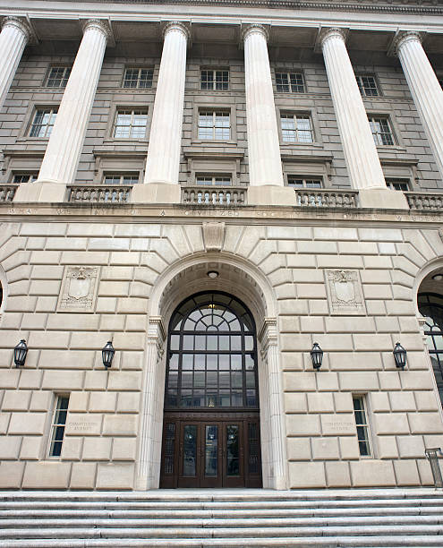 IRS Building Washington DC. Front entrance to the IRS building in Washington DC. IRS Headquarters Building stock pictures, royalty-free photos & images