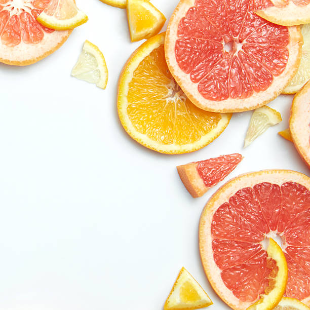 istock Close up of fresh citrus slices 614028026