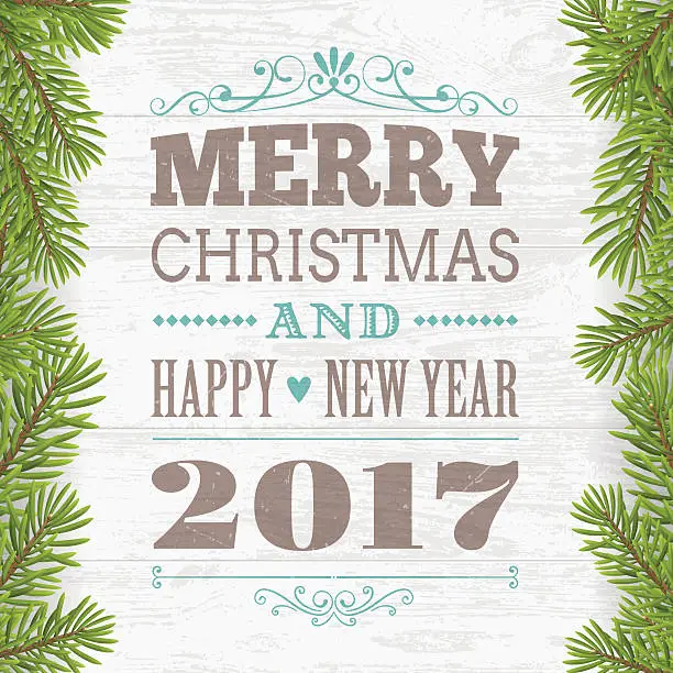Vector illustration of Merry Christmas greeting card