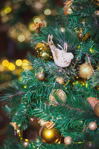 istock Closeup of Christmas-tree decorations 614033642