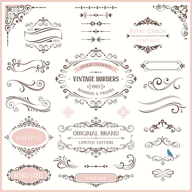 kunstvolle design kollektion - paper corner ornate frame stock-grafiken, -clipart, -cartoons und -symbole