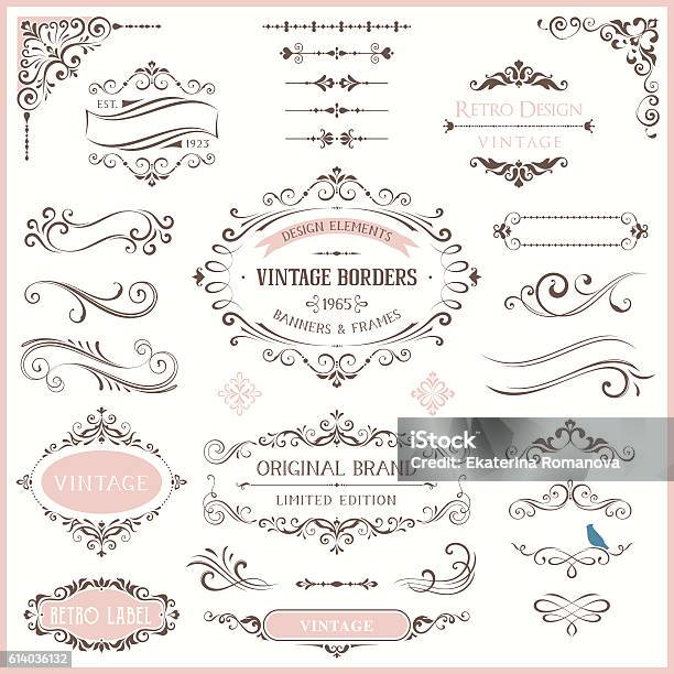 Ornate Design Collection Stock Illustration - Download Image Now - Ornate, Swirl Pattern, Decoration