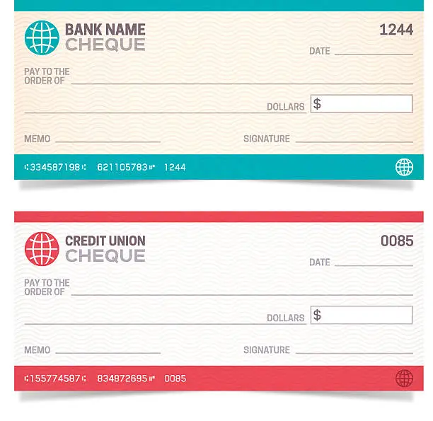 Vector illustration of Bank Checks