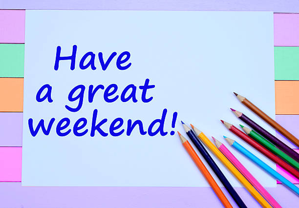 istock Have a great weekend words on paper 614037508