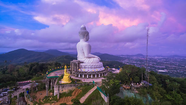 istock aerial view sweet sunset around Phuket's big Buddha 614038252