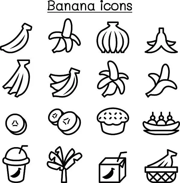 Vector illustration of Banana icons