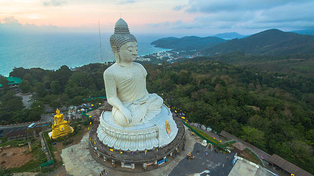 istock aerial view sweet sunset around Phuket's big Buddha 614038908