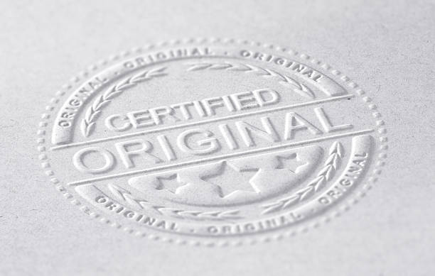сертифицированный оригинал - certificated стоковые фото и изображения