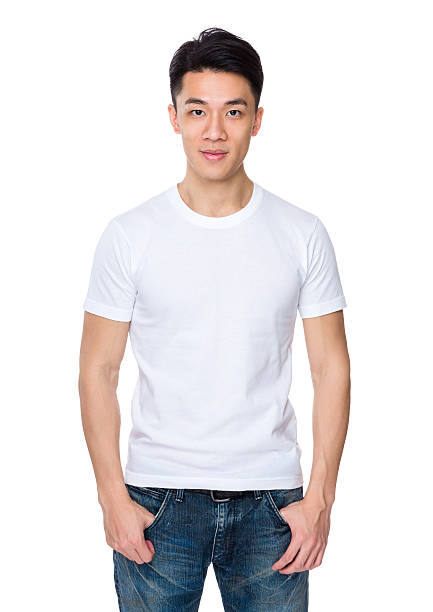 istock Asian man wearing T-shirt 614042098