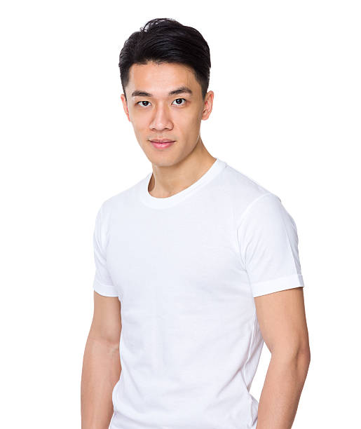 istock Asian man wearing T-shirt 614042172