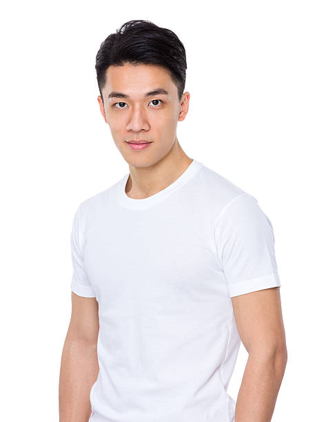 istock Asian man wearing T-shirt 614042194