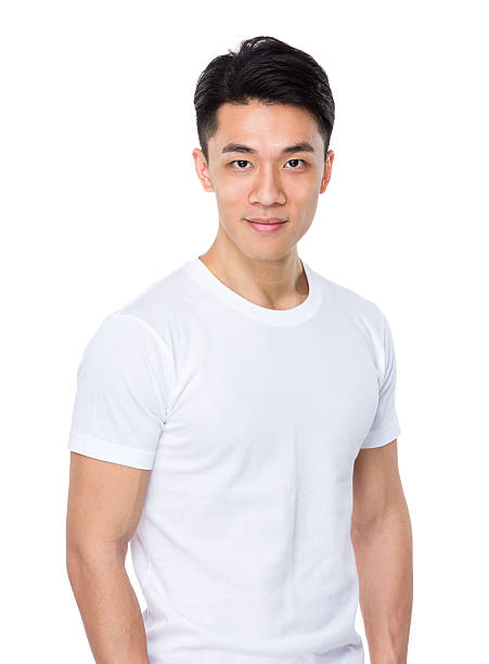 istock Asian man wearing T-shirt 614042232