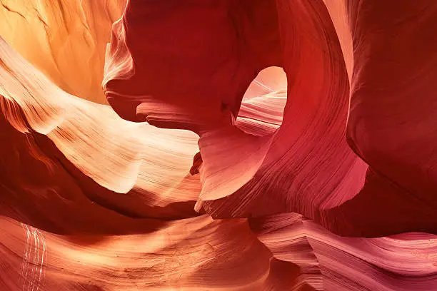 Photo of sculpted rock in Antelope Slot Canyon