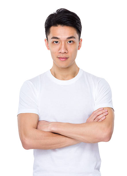 istock Asian man wearing T-shirt 614042364