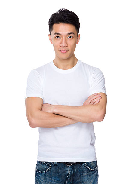 istock Asian man wearing T-shirt 614042400