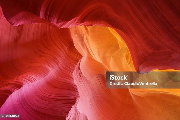 Color Hues Of Stone In Antelope Canyon Stock Photo - Download Image Now - Nature, Abstract, Red