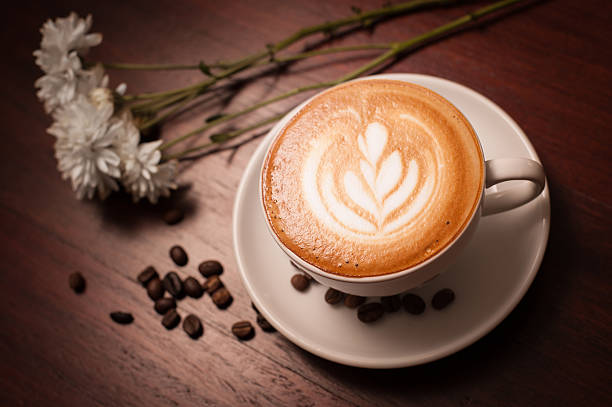 Latte hot coffee stock photo