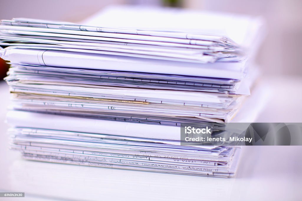 File Backgorund File Stack Folder With White Background Stock Photo - Download Image ...