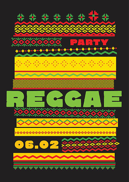 retro traditional decorative pattern. retro traditional decorative pattern. reggae color music background. Jamaica poster vector illustration reggae stock illustrations