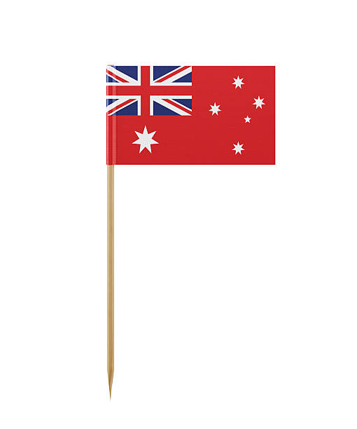 istock Tiny Red Flag of Australia on a Toothpick 614045532