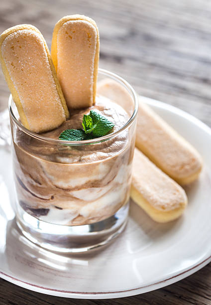 istock Chocolate tiramisu in the glass 614046966