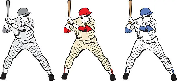 Vector illustration of Baseball Player Icons