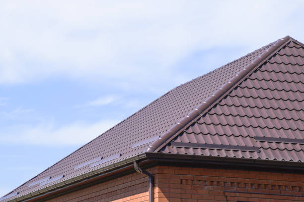 istock The roof of corrugated sheet 614048242