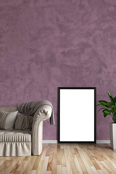 istock Living room with decoration and copy space 614048398