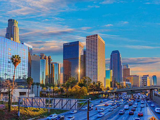 istock Skyscrapers of downtown Los Angeles skyline, CA (P) 614055578