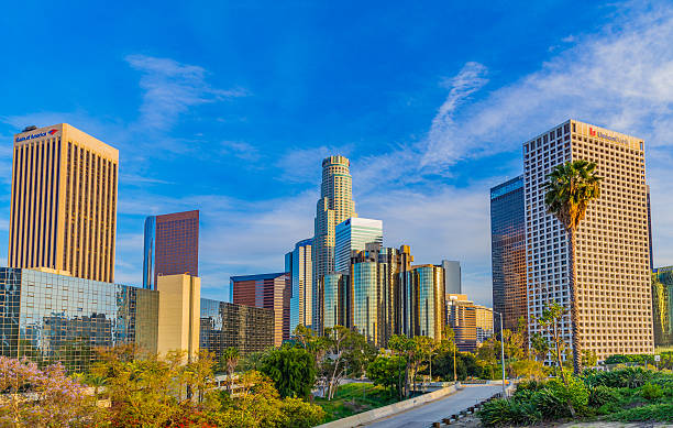 istock Skyscrapers of downtown Los Angeles skyline, CA 614055742