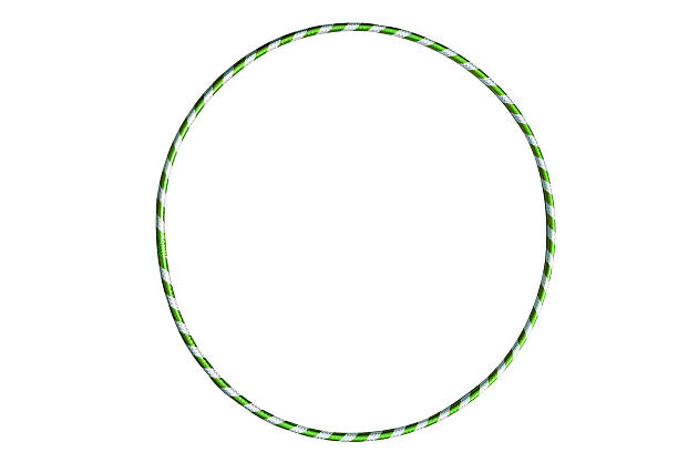 istock The hula Hoop green with silver isolated on white background. 614055964