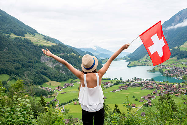 istock Woman traveling in Switzerland 614106898