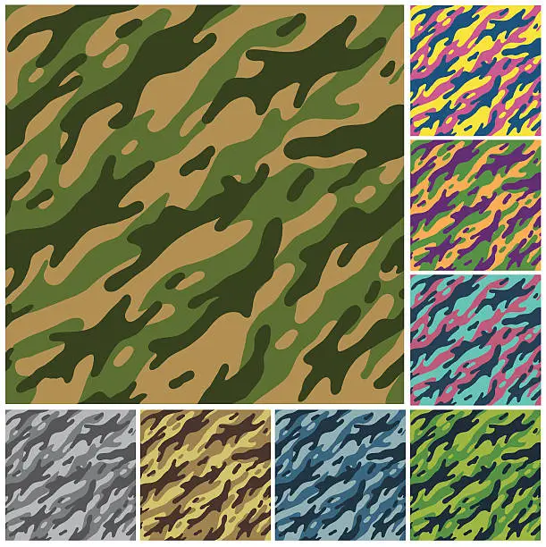 Vector illustration of Camouflage Patterns