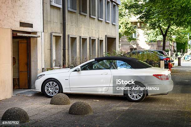 Luxury Mercedesbenz Clk Convertible Car Entering Through Garage Stock Photo - Download Image Now