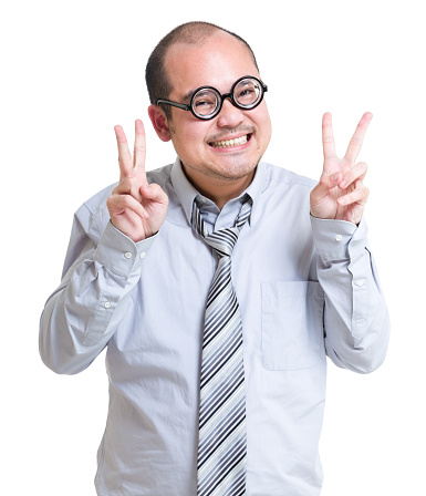 Asian businessman making gestures