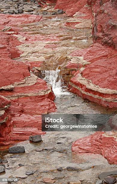 Red Rock Canyon Waterton Stock Photo - Download Image Now - 2016, Alberta, Canyon