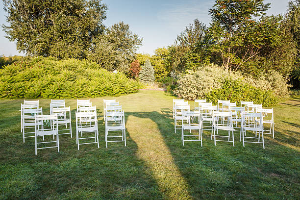 istock Tables decorated for a party or wedding reception 614117594