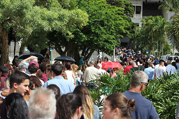istock Crowd of People in line 614118382