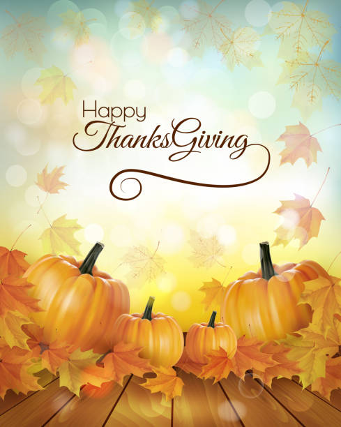 happy thanksgiving banner mit herbstgemüse. vektor. - autumn backgrounds leaf thanksgiving stock-grafiken, -clipart, -cartoons und -symbole