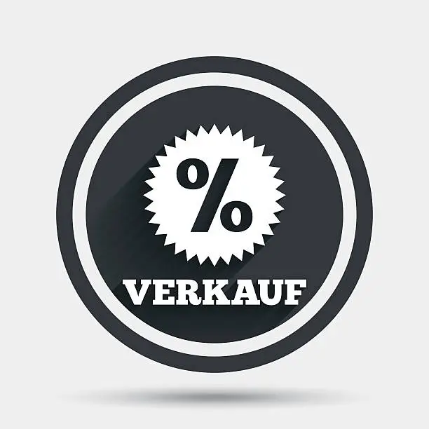 Vector illustration of Verkauf - Sale in German sign icon. Star.