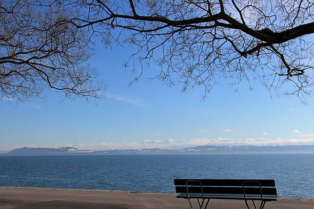 istock switzerland - neuchatel, landscape on the lake 614119766