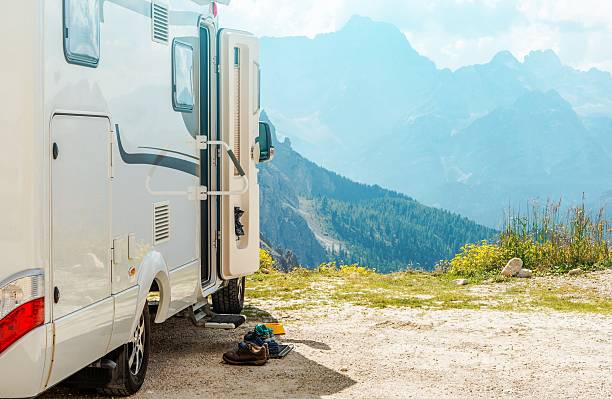 istock Motorhome RV Mountains Trip 614119970