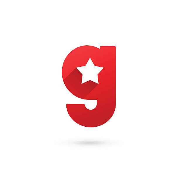 Letter G with star icon Letter G with star icon g star stock illustrations