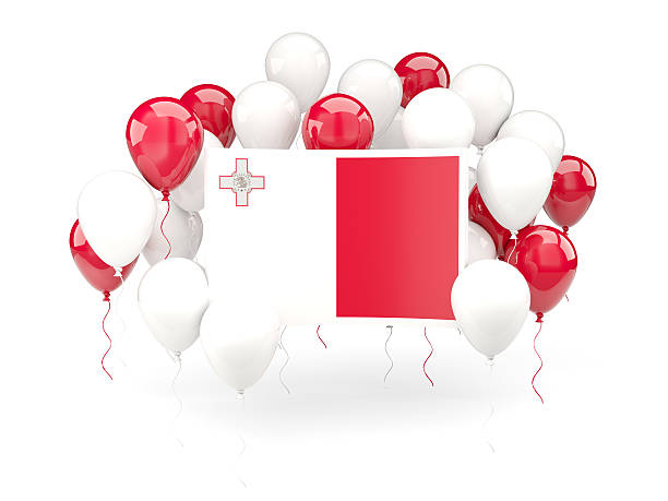 istock Flag of malta with balloons 614121884