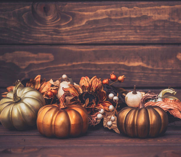 istock Luxurious still life arrangement for Thanksgiving or Halloween. Fall holidays 614121922