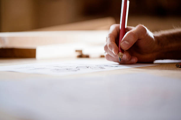 istock Drawing of sketches close up 614122278