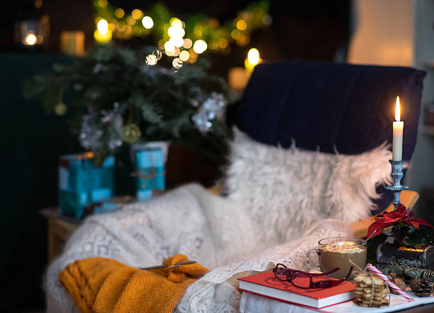 istock Comfortable place in decorated room for Christmas 614122314