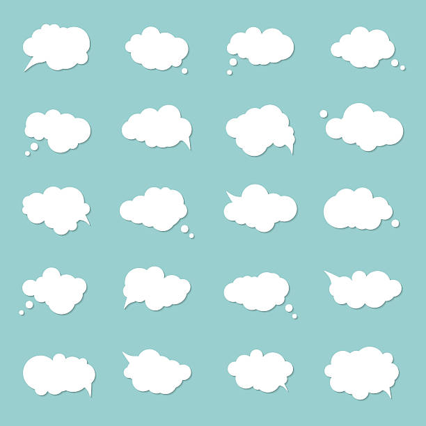stockillustraties, clipart, cartoons en iconen met set speech bubbles, pop art style. think cloud, comic book - gedachtenballon